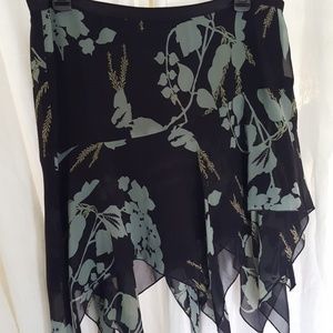 Bebe black & sage green mini skirt